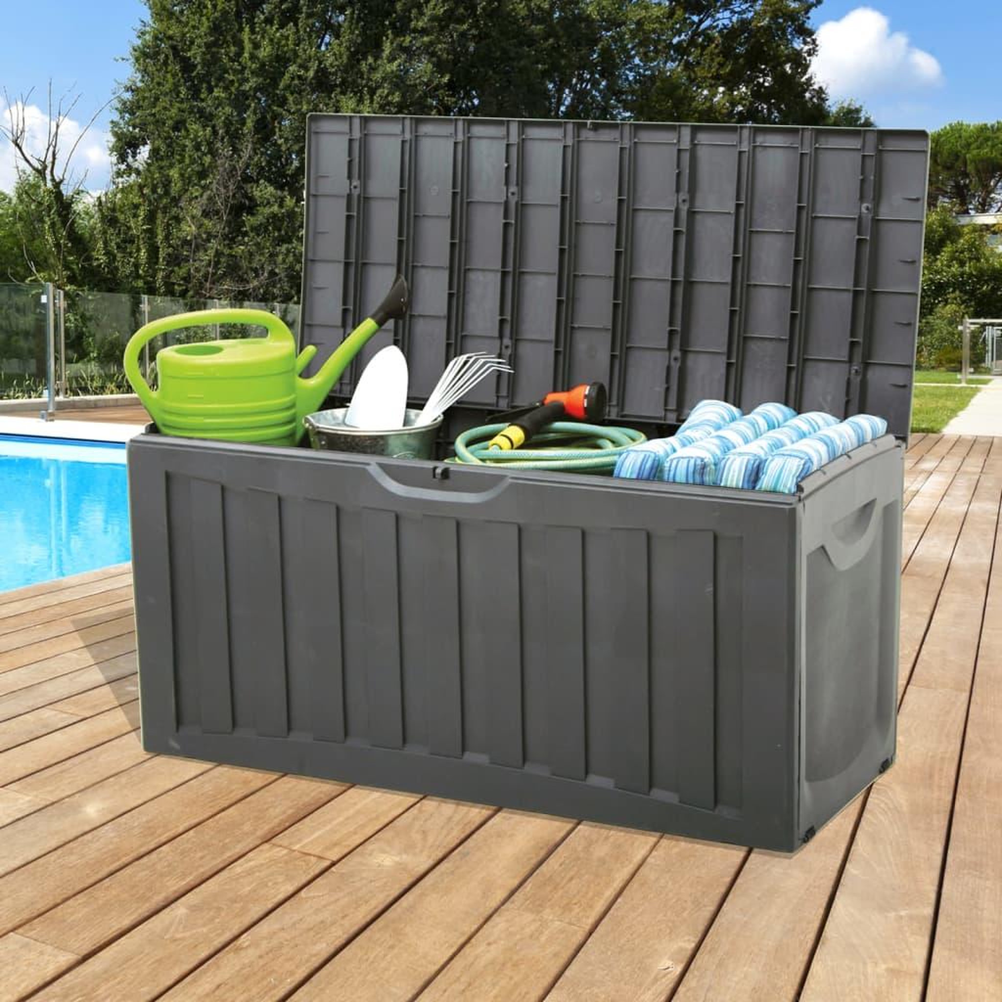 Voir la diapositive 3 : VIDAXL Boîte de rangement Noir 118x53x57 cm Polypropylene