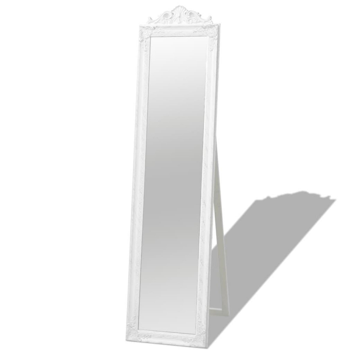 VIDAXL Miroir sur pied Style baroque 160x40 cm Blanc
