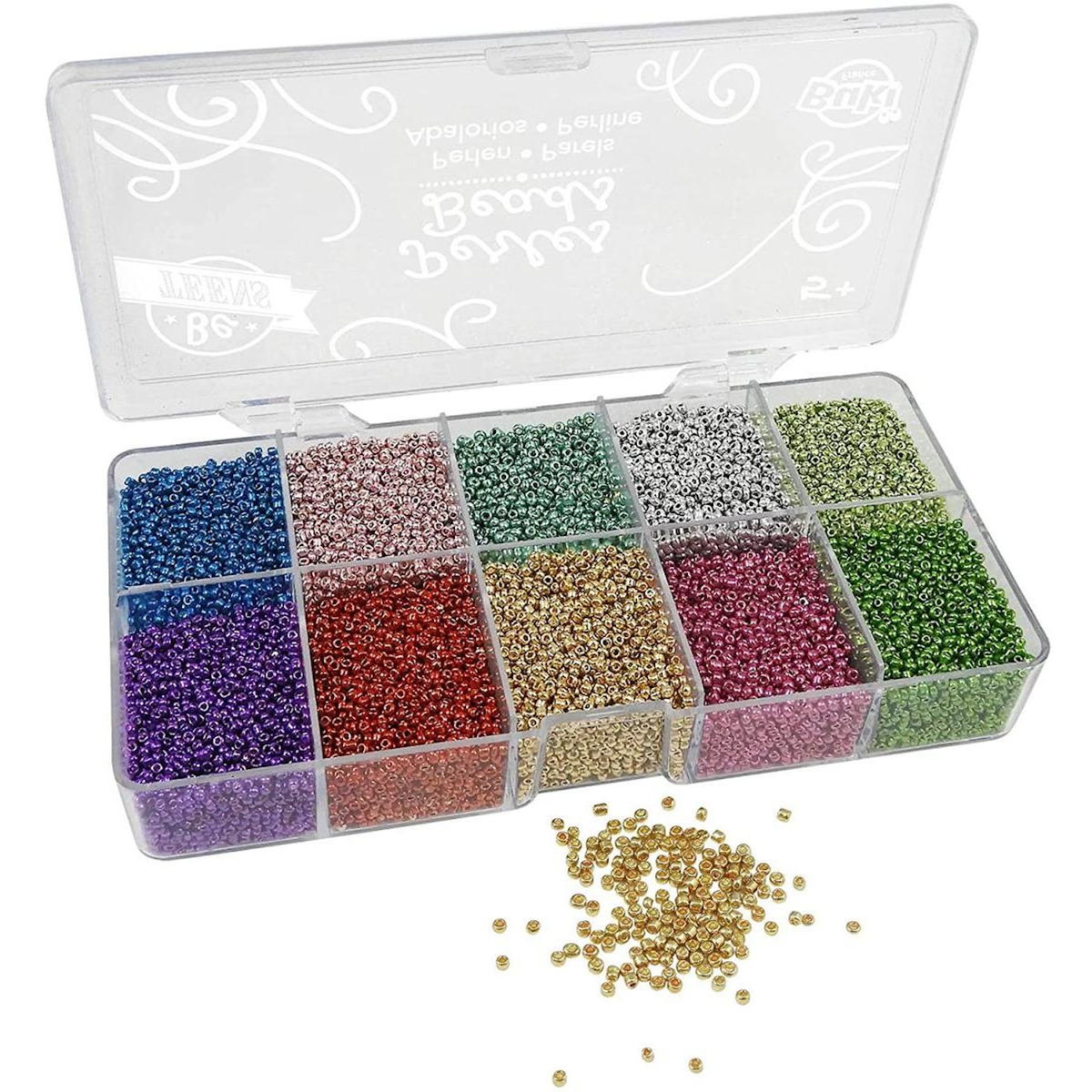 Style Me Up Boite de perles de rocaille metalliques