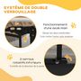 Voir la diapositive 4 : PAWHUT Barrière de sécurité pour chien - barrière à pression ajustable - double système de verrouillage - acier noir