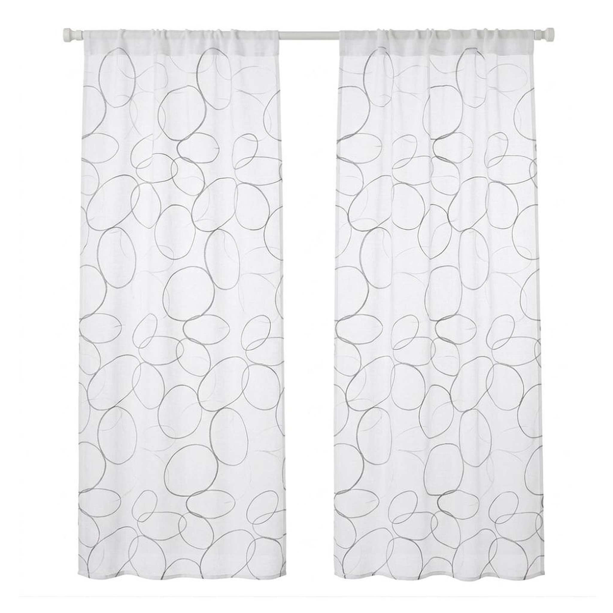 Eden Paire de voilage collection galet. Coloris disponibles : Gris