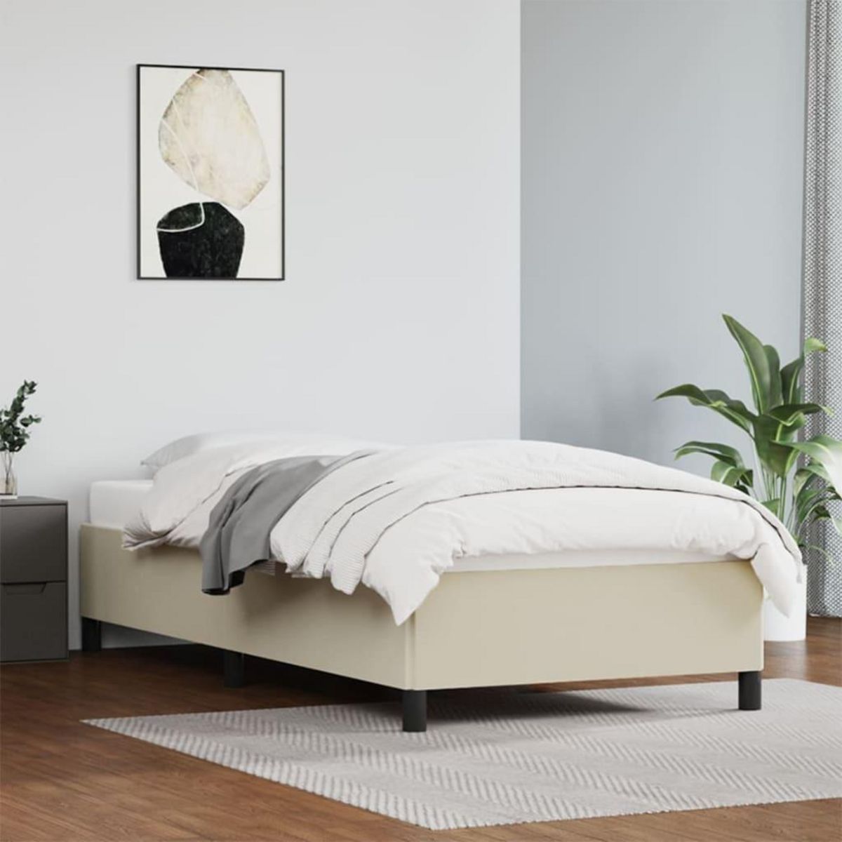 VIDAXL Cadre de lit sans matelas creme 90x200 cm similicuir