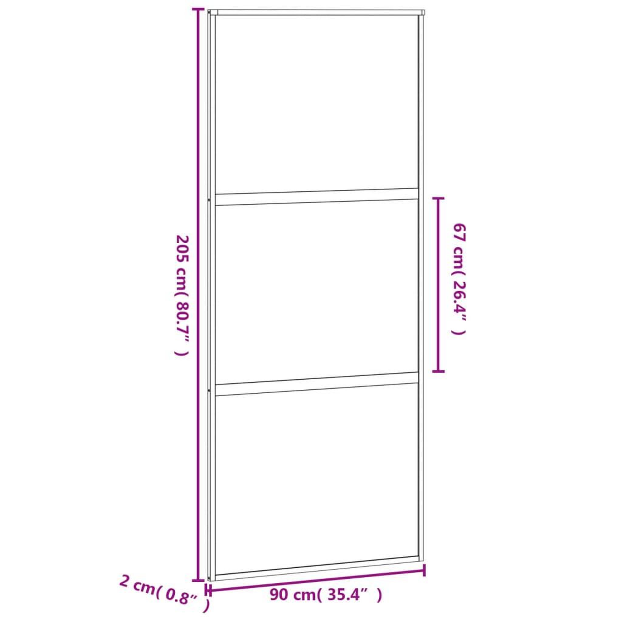 Voir la diapositive 6 : VIDAXL Porte coulissante noir 90x205 cm verre trempe aluminium