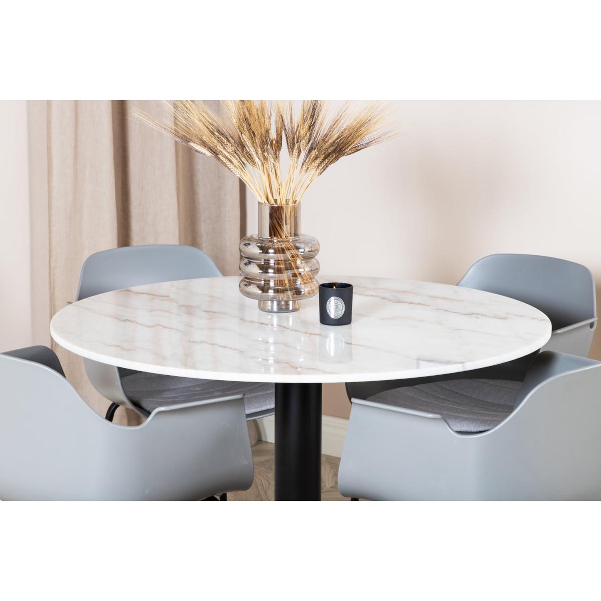 Voir la diapositive 6 : Paris Prix Ensemble table à manger & 4 chaises  estelle i & comfort  106cm blanc & gris