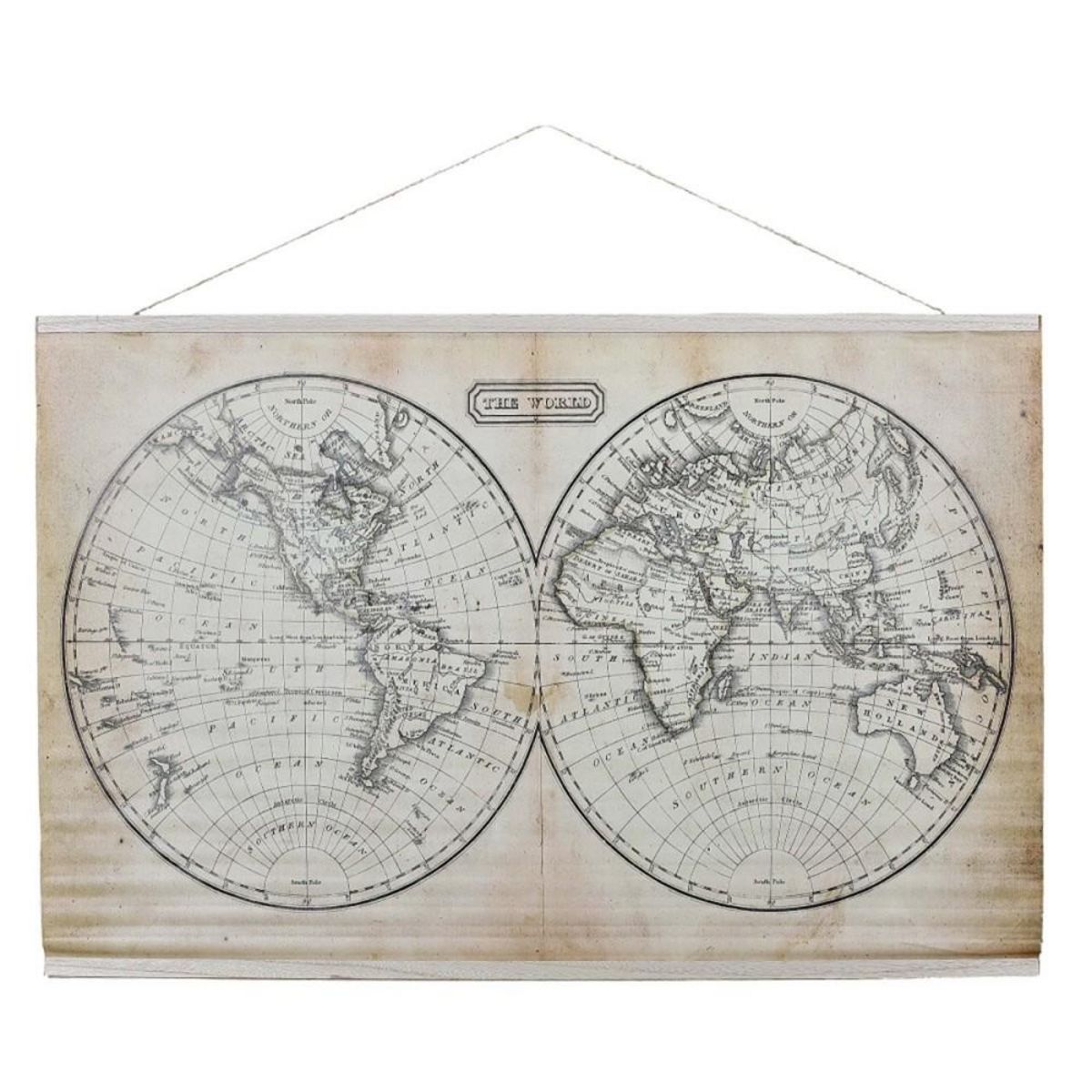 The Home Deco Factory Tableau toile Mappemonde