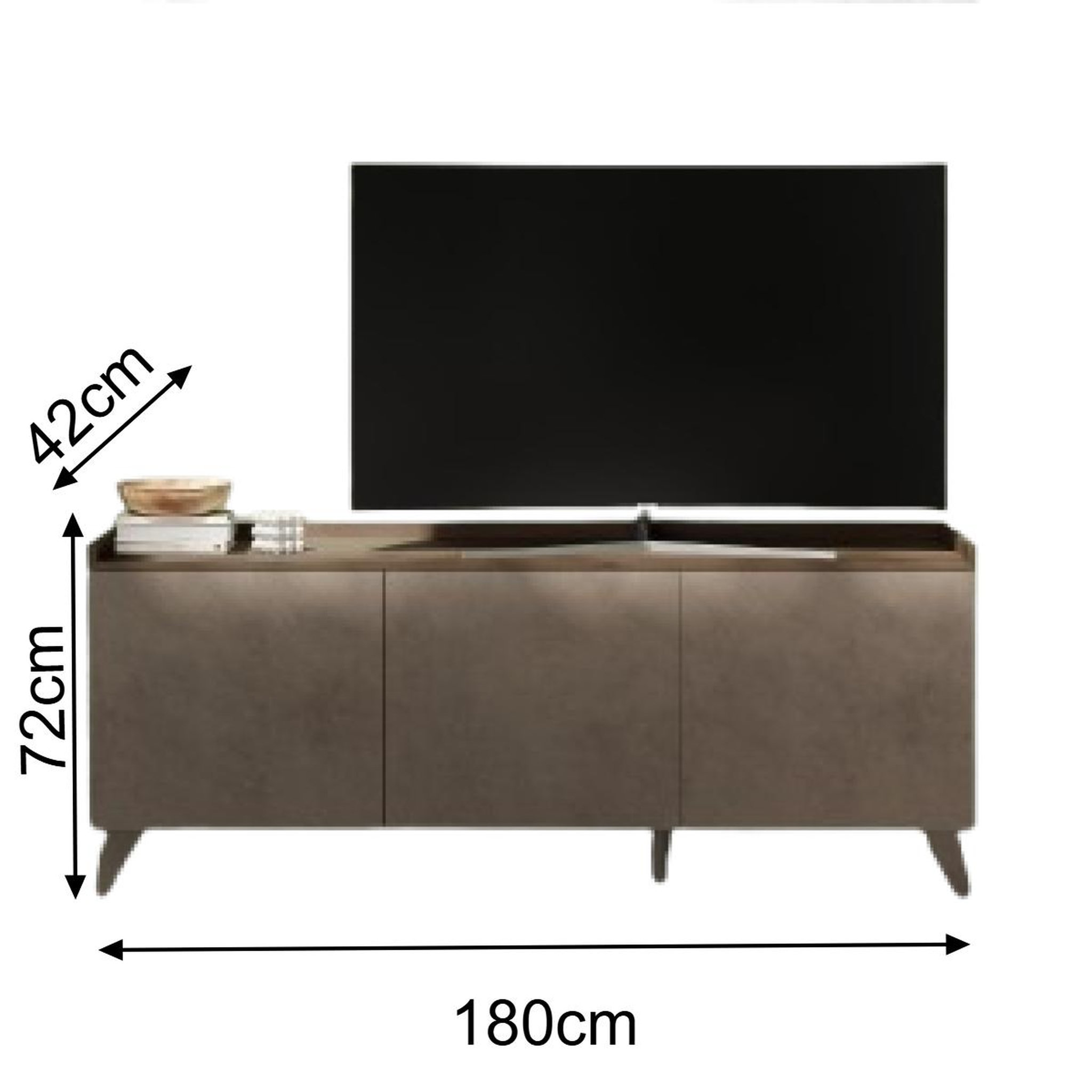 JLC KREATION Meuble tv contemporain 180cm 3 portes radost