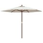Voir la diapositive 2 : VIDAXL Parasol de jardin avec mat en bois sable 299x240 cm