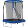 Voir la diapositive 1 : HOMCOM Trampoline de jardin enfant Ø183 cm - couvre-ressort, filet de sécurité porte zippée verrouillable inclus - acier bleu