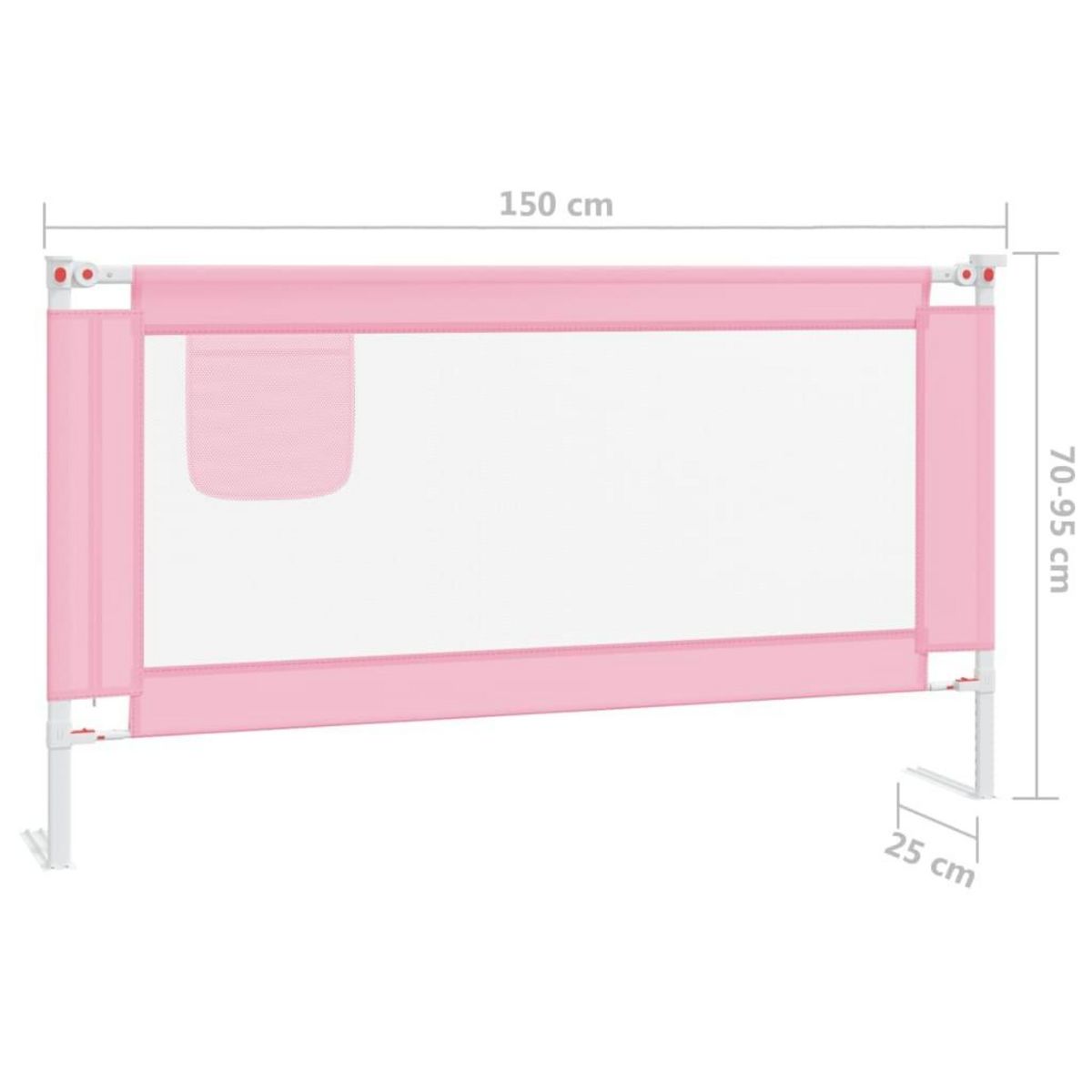 VIDAXL Barriere de securite de lit d'enfant Rose 150x25 cm Tissu