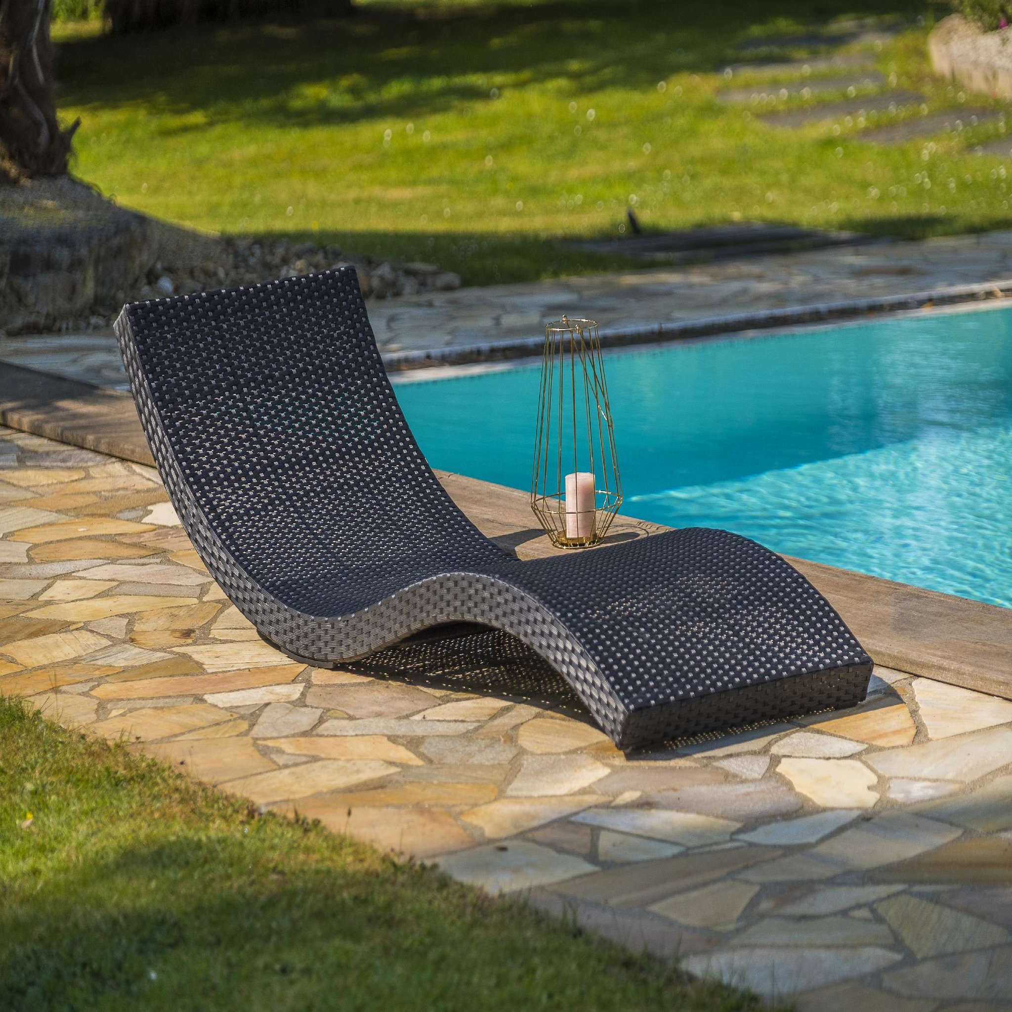 Voir la diapositive 5 : DCB GARDEN Lot de 2 bains de soleil en résine tressée