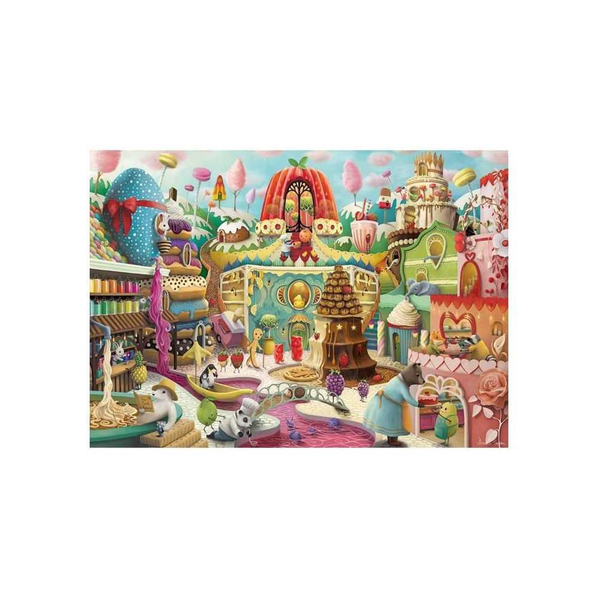RAVENSBURGER Puzzle adulte 1000 pièces – La rue de la douceur – Educa