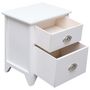 Voir la diapositive 3 : VIDAXL Table de chevet Blanc 38x28x45 cm Bois de Paulownia