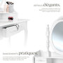 Voir la diapositive 3 : tectake Coiffeuse table de maquillage au look vintage avec tabouret rembourré blanc