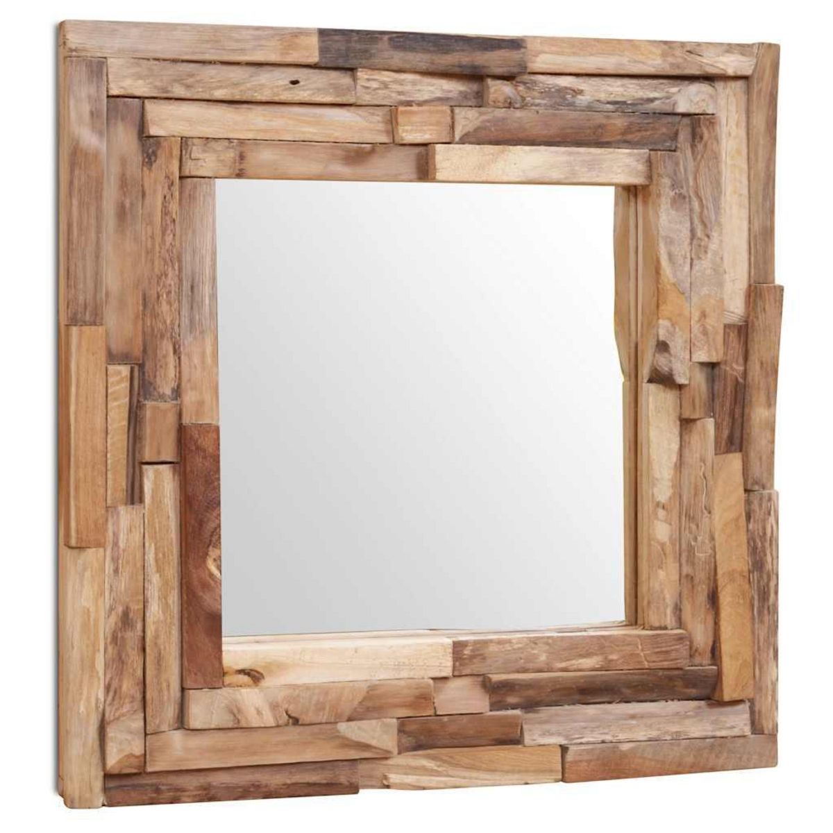 VIDAXL Miroir decoratif Teck 60x60 cm Carre