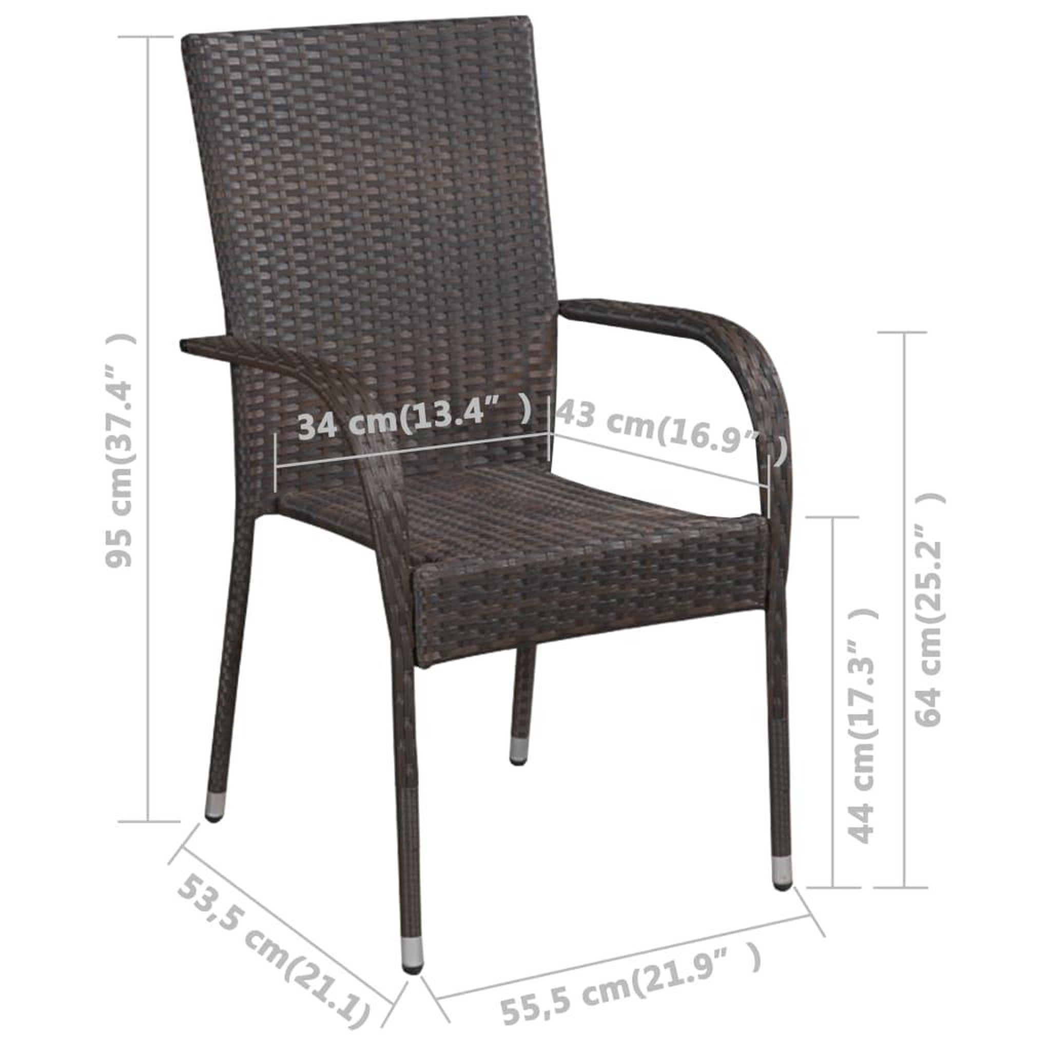 Voir la diapositive 6 : VIDAXL Ensemble a manger de jardin 7 pcs Marron