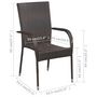 Voir la diapositive 6 : VIDAXL Ensemble a manger de jardin 7 pcs Marron