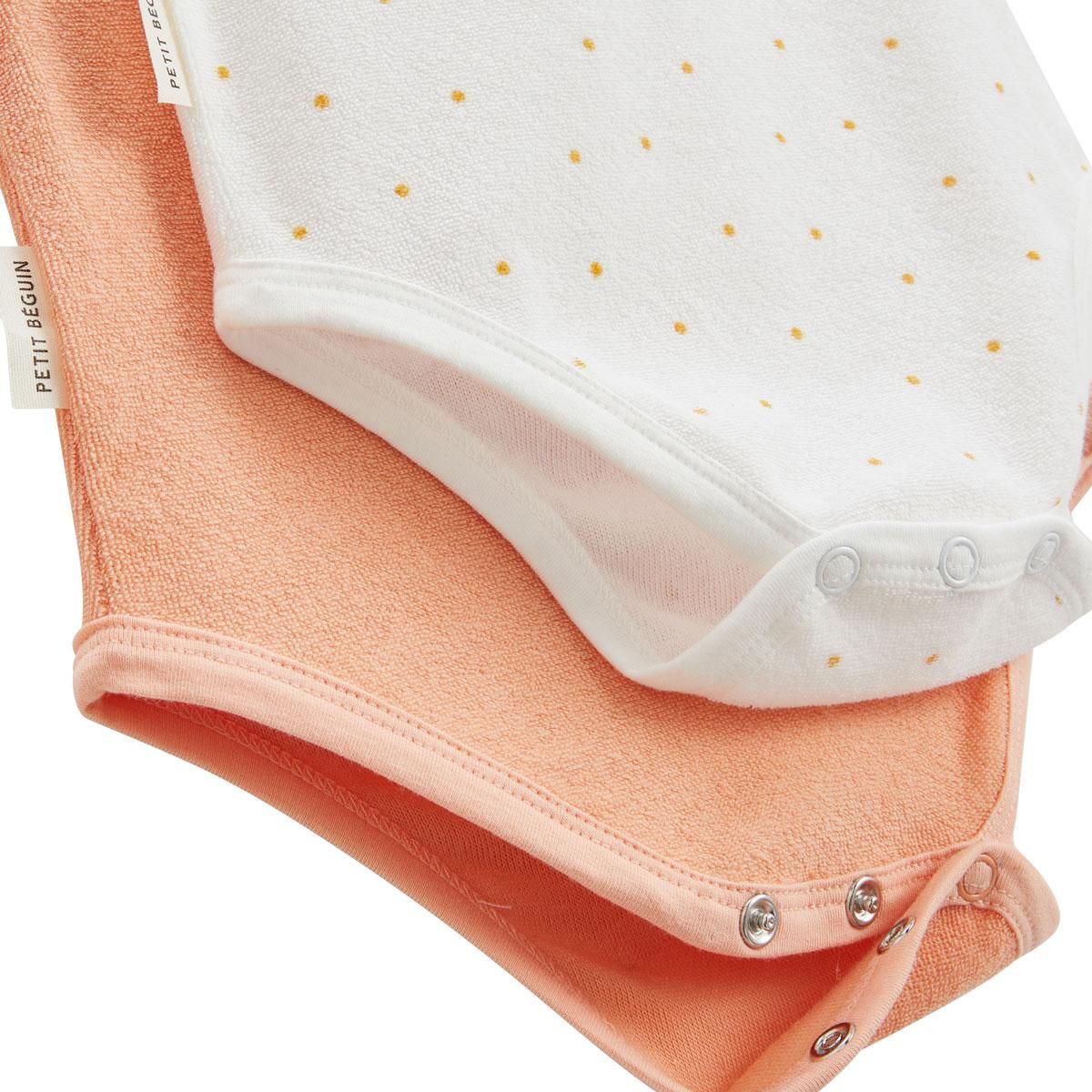 Petit Béguin Lot de 2 bodies bébé à bretelles en éponge Bahamas