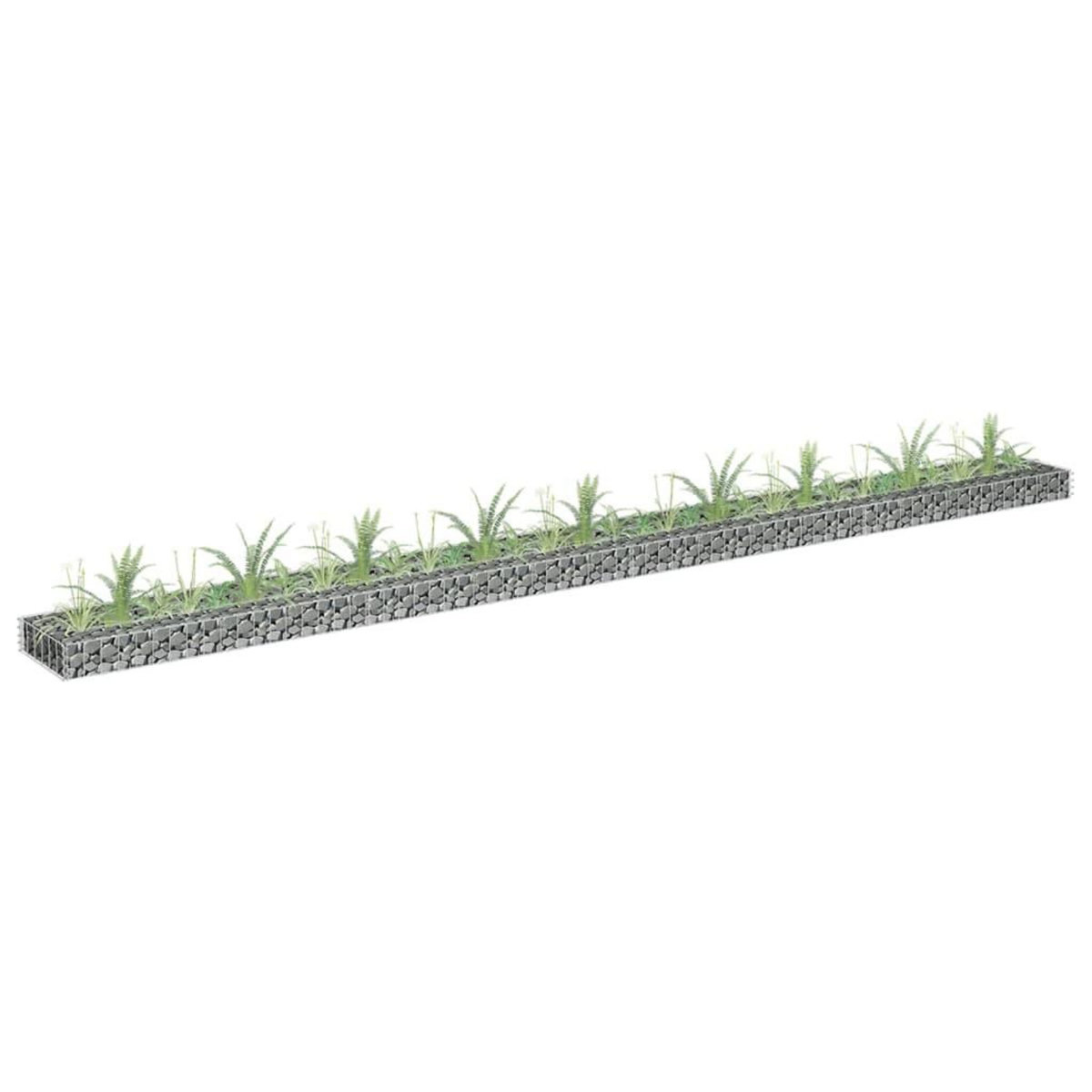 VIDAXL Lit sureleve a gabion Acier galvanise 360x30x10 cm