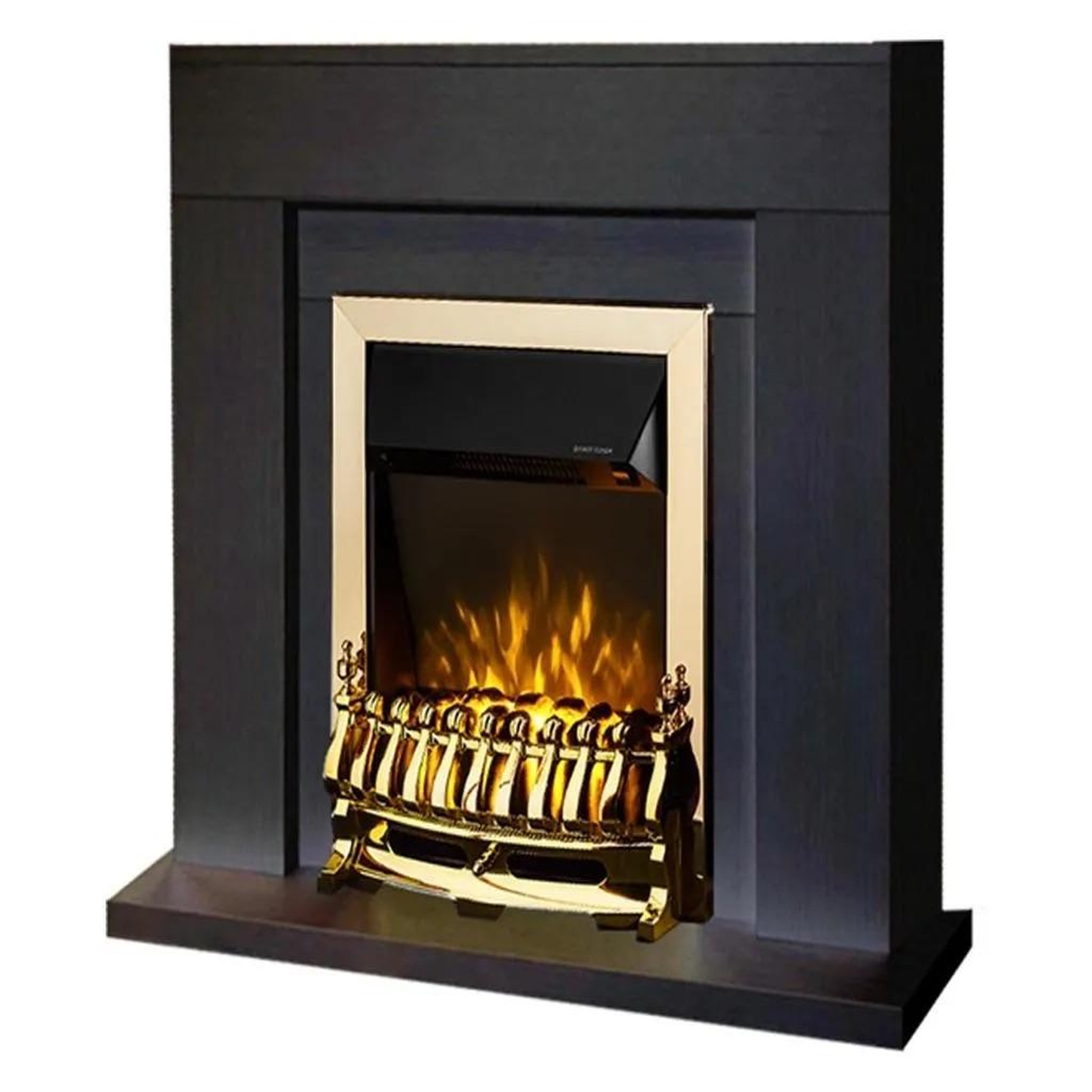 ARTFLAME Cheminée électrique sur pied - agnes wengé & galileo gold - 2000 w - flamme orange - style classique