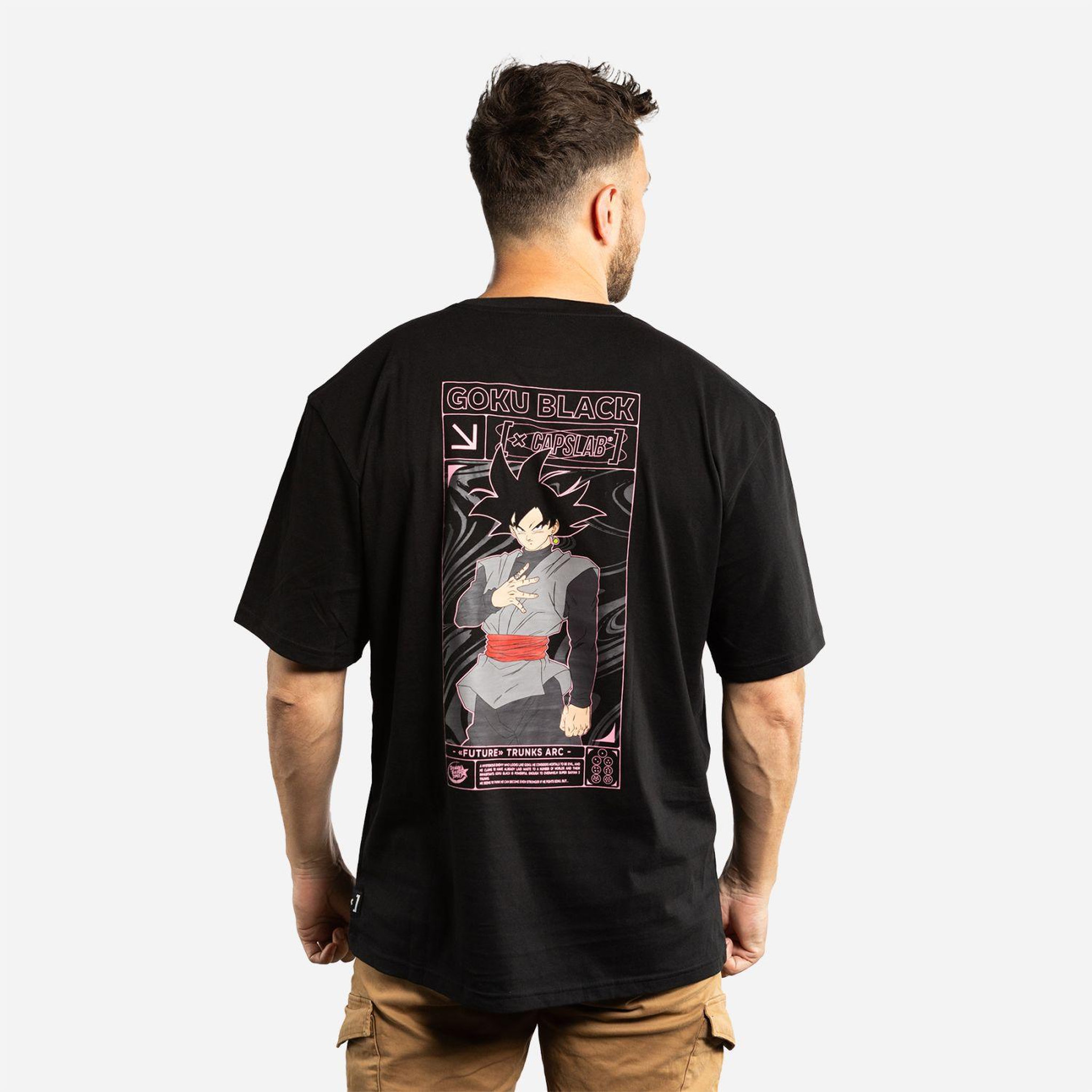 Voir la diapositive 2 : CAPSLAB T-shirt homme relax fit avec print dragon ball super goku black