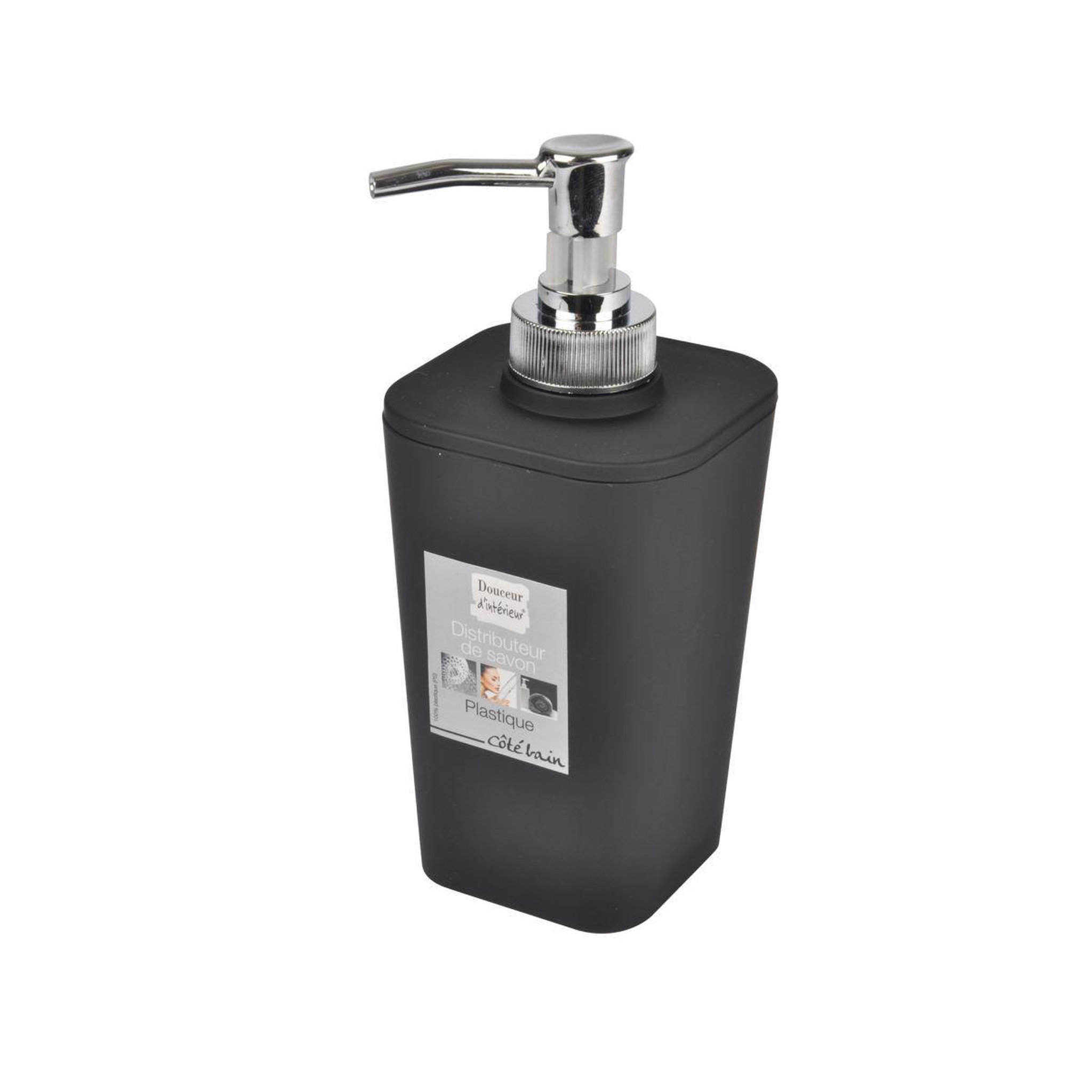 Voir la diapositive 2 : Douceur d'Intérieur Distributeur de savon soft touch  vitamine ii  17cm noir