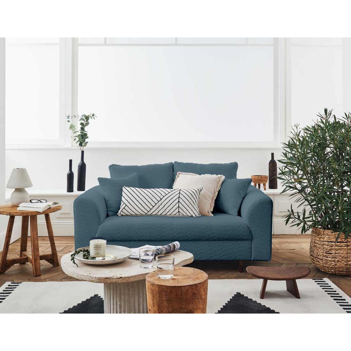 LISA DESIGN Rune - canapé 2 places - en tissu bouclette