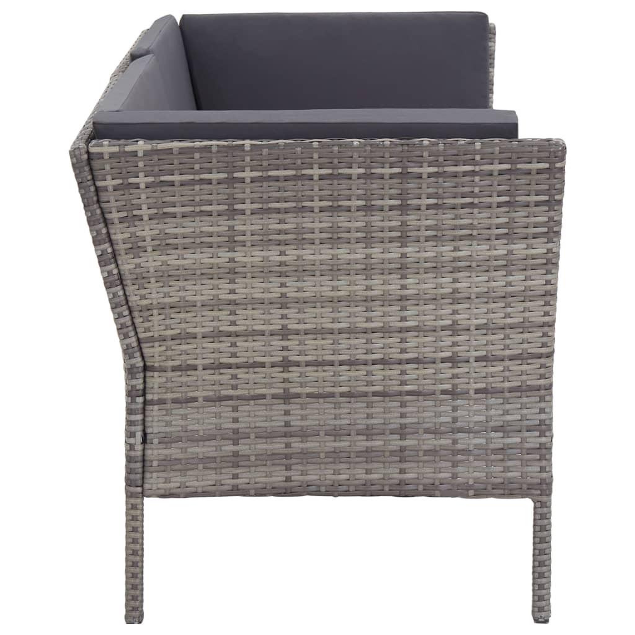 Voir la diapositive 5 : VIDAXL Salon de jardin 8 pcs avec coussins resine tressee gris