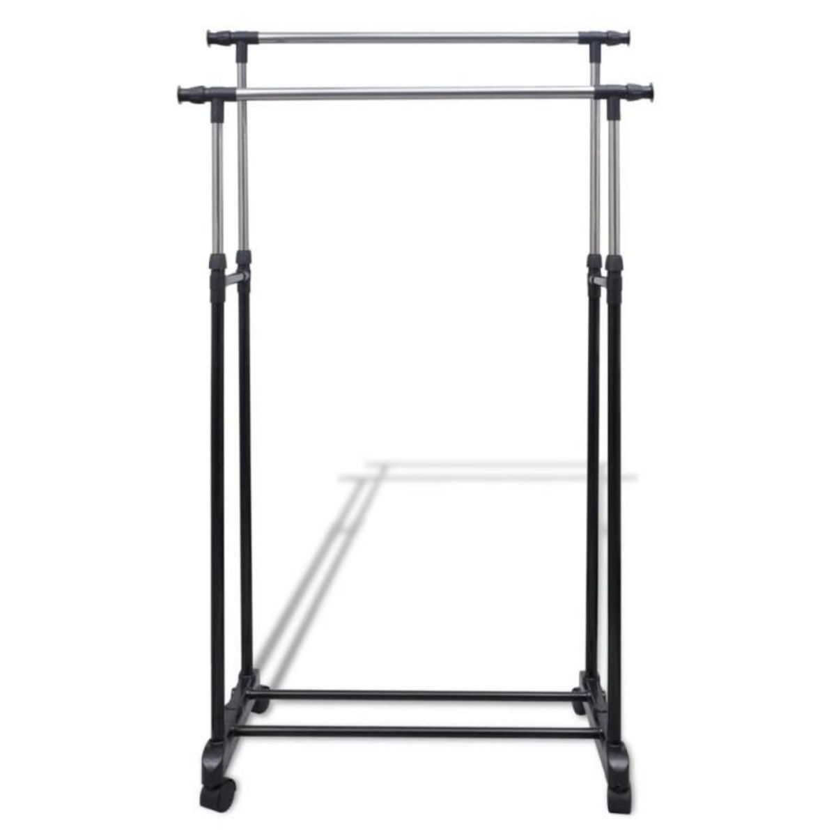 VIDAXL Porte manteaux réglables 2 pcs 2 rails d accrochage