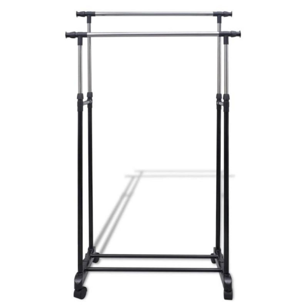 VIDAXL Porte manteaux réglables 2 pcs 2 rails d accrochage