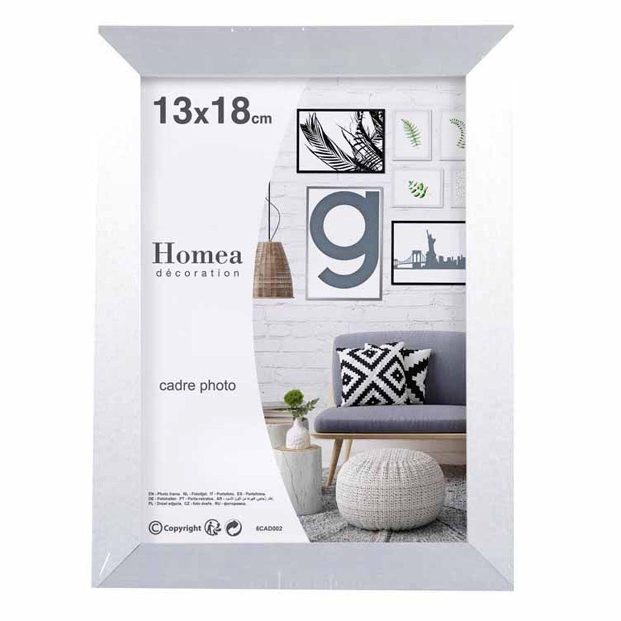 HOMEA Cadre Photo Déco  Loft  13x18cm Argent