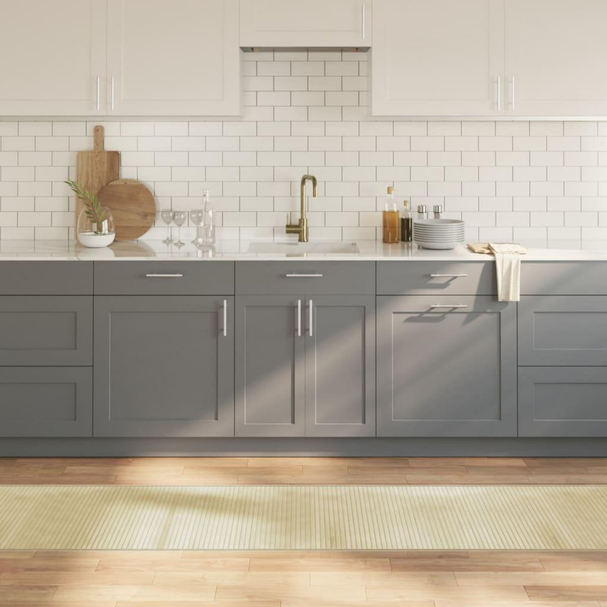 VIDAXL Tapis rectangulaire naturel clair 60x300 cm bambou