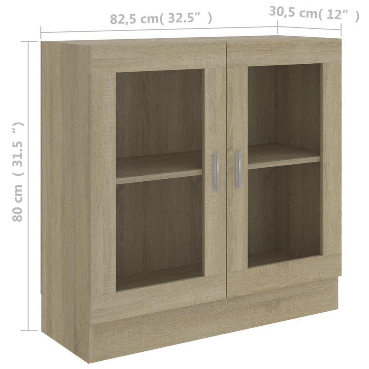VIDAXL Armoire a vitrine Chene sonoma 82,5x30,5x80cm Bois d'ingenierie