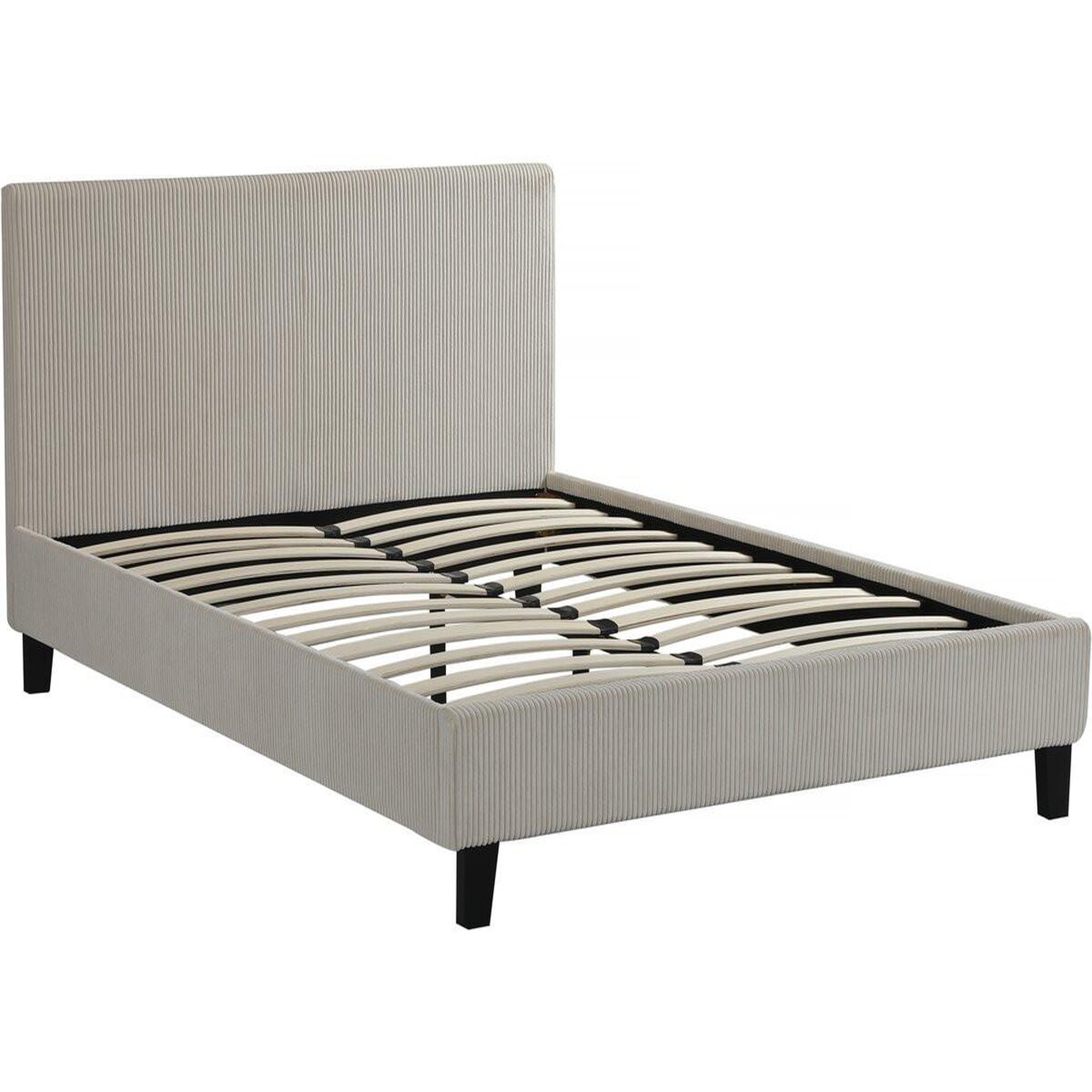 Habitat et Jardin Lit double en velours côtelé  ambre  - 140 x 190 - beige