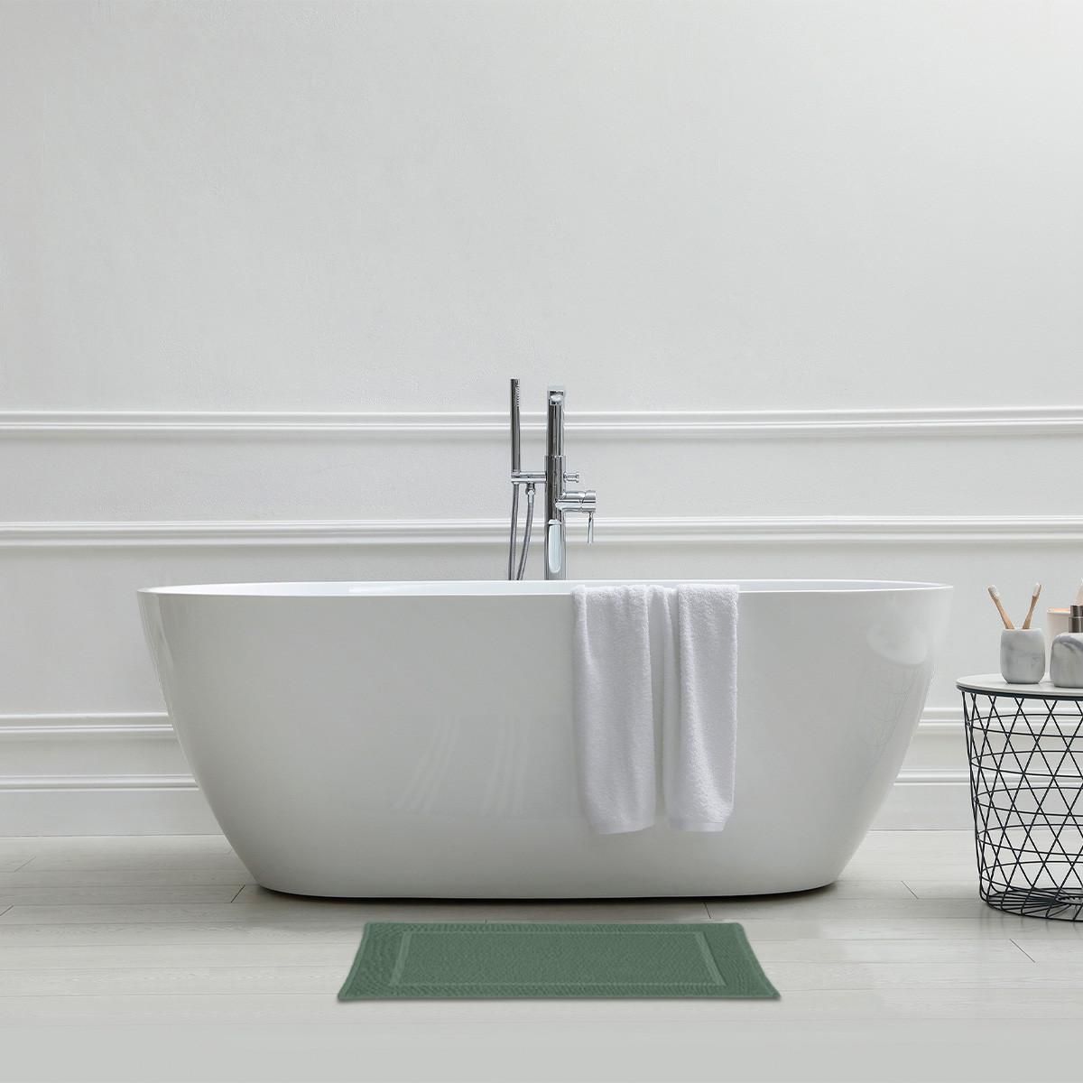 GUY LEVASSEUR Tapis de bain uni en coton éponge Oeko-Tex 50x70cm