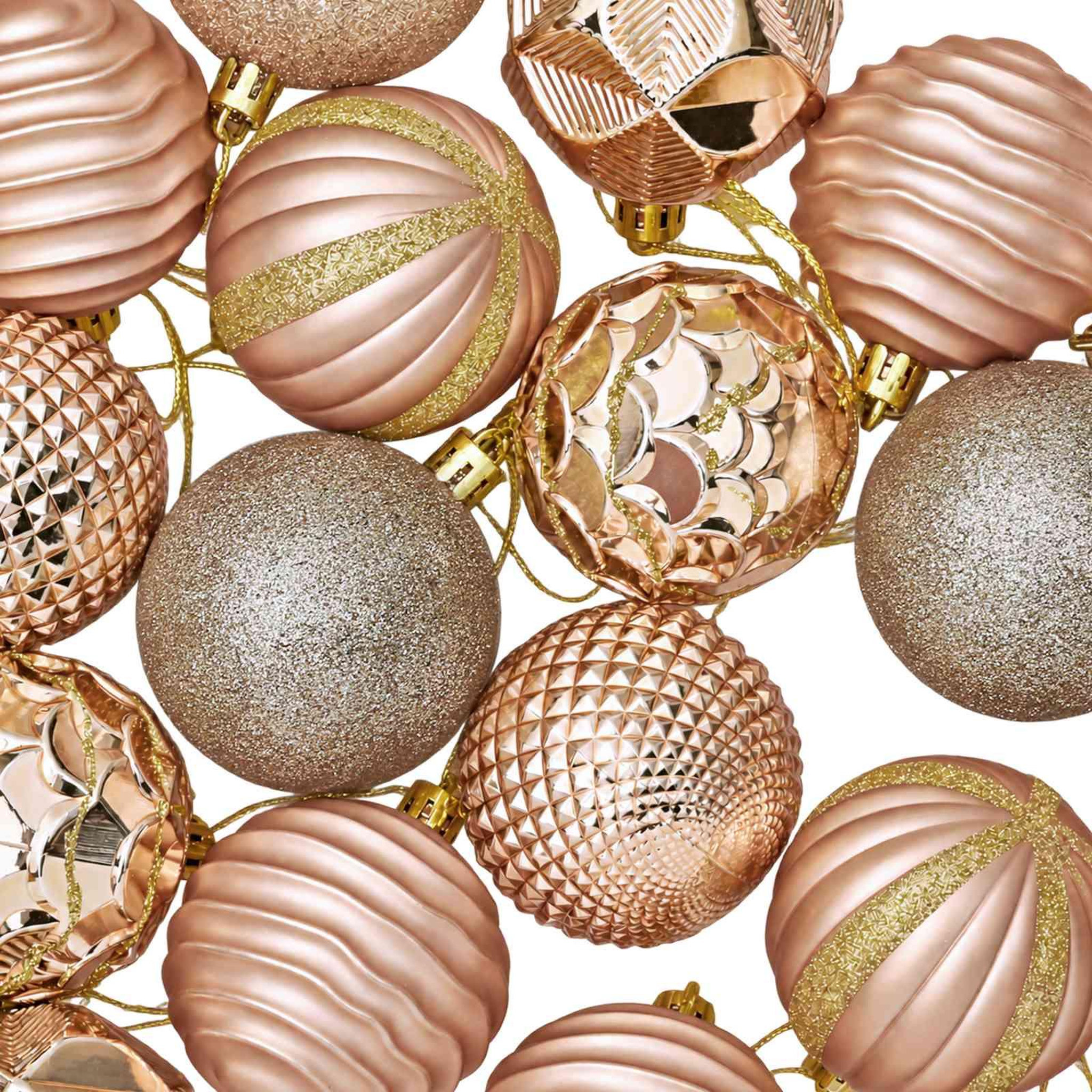 Voir la diapositive 6 : VIDAXL Ensemble de boules de Noël 36 pc Or rose Diam. 6 cm Polystyrene