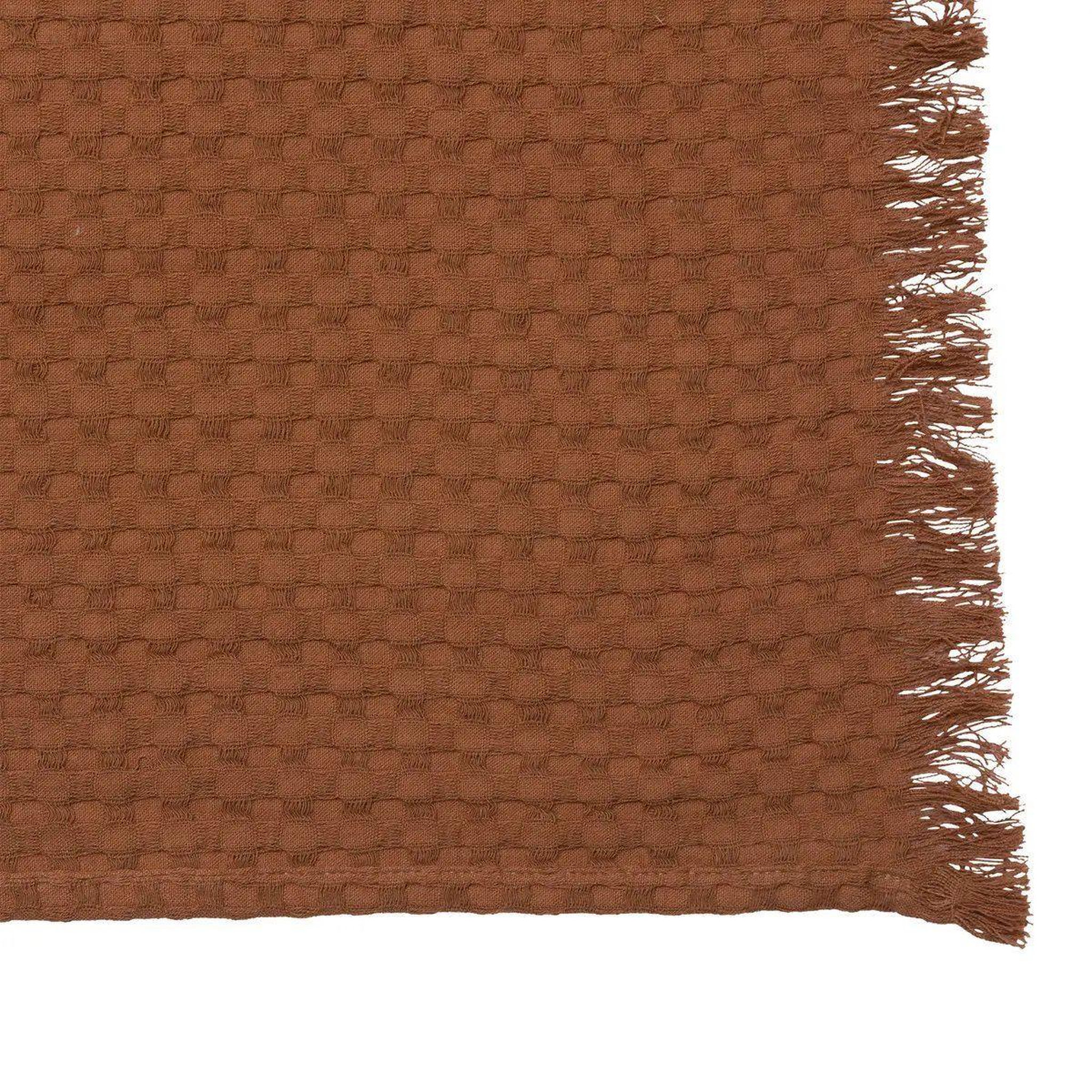 Voir la diapositive 3 : ATMOSPHERA Jeté de lit nid d'abeille  widdy  130x180cm terracotta