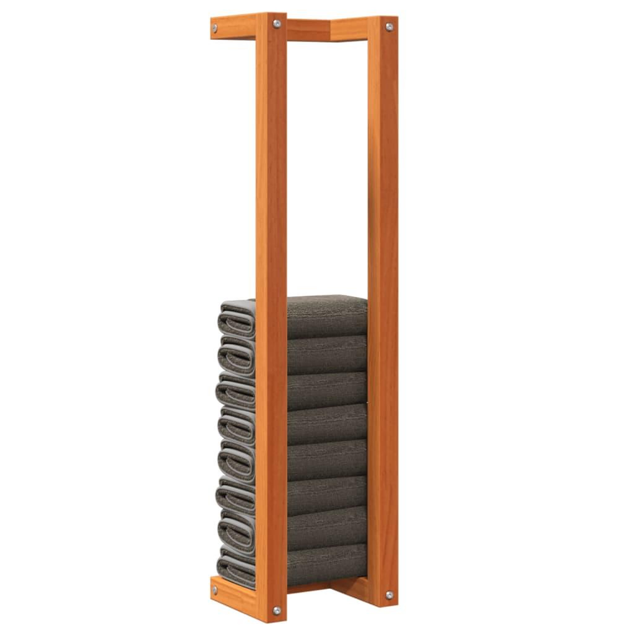 Voir la diapositive 4 : VIDAXL Porte-serviette marron cire 23x18x90 cm bois de pin massif