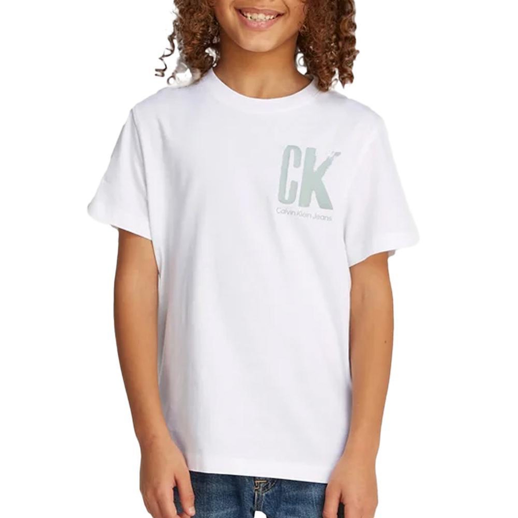 CALVIN KLEIN JEANS T-Shirt Blanc Garçon Calvin Klein Jeans ChestYAF. Coloris disponibles : Blanc