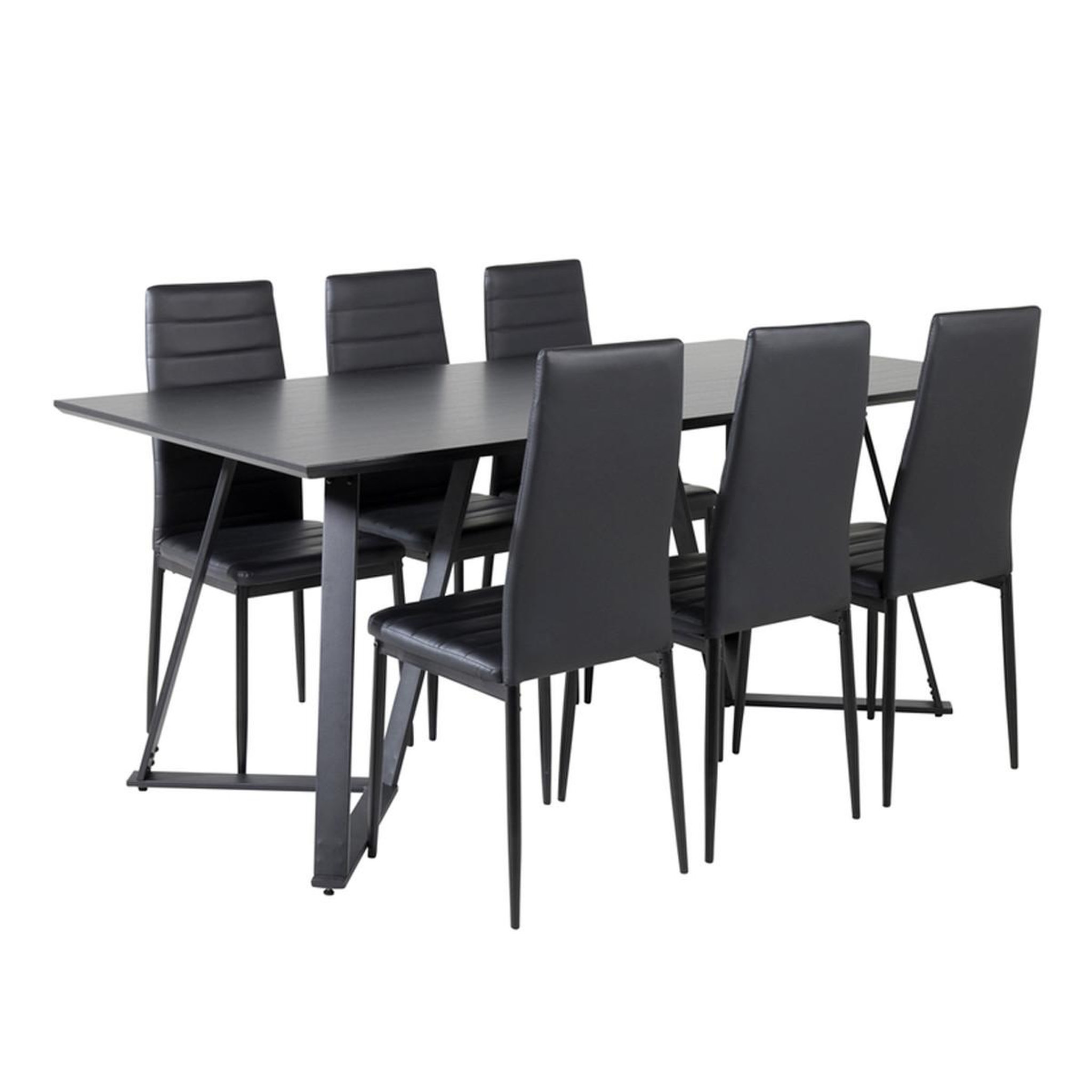 Paris Prix Ensemble table à manger & 6 chaises  marina & slim  180cm noir