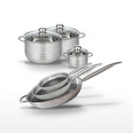 ELO Lot Poêles 24/28/32 cm et Faitouts 12/20/24 cm Elo Relief Solution