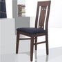 NOUVOMEUBLE Chaise en bois avec coussin noir ADOUR (lot de 2)