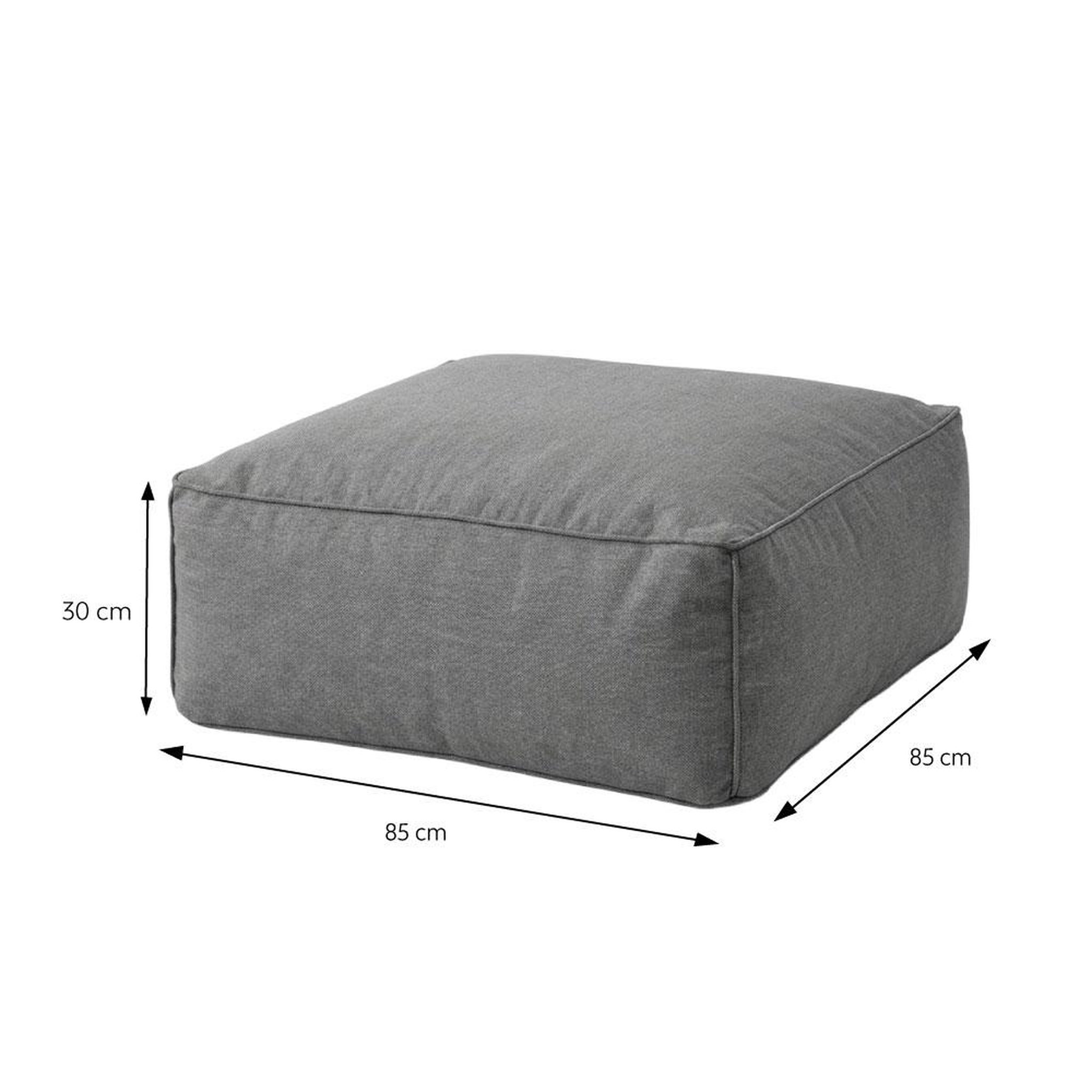 Voir la diapositive 3 : CONCEPT USINE Pouf d'extérieur gris tissu déperlant – 85x85x30 cm praiano