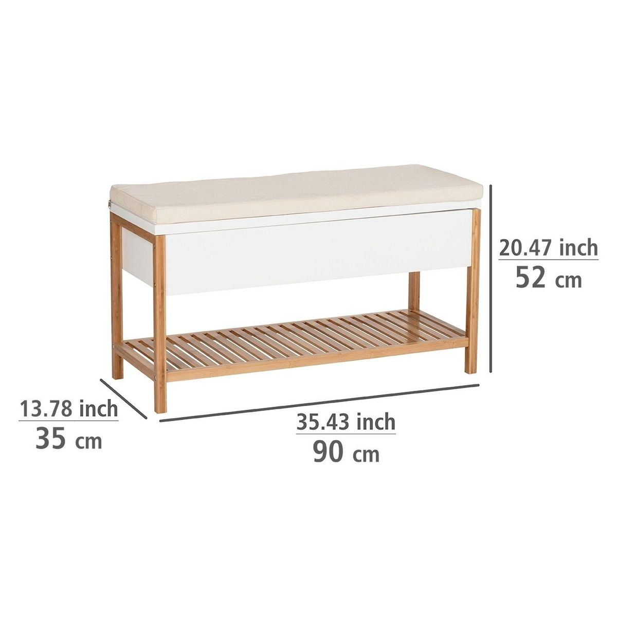Wenko Banc d'entrée Finja avec coffre de rangement - en Bambou et MDF