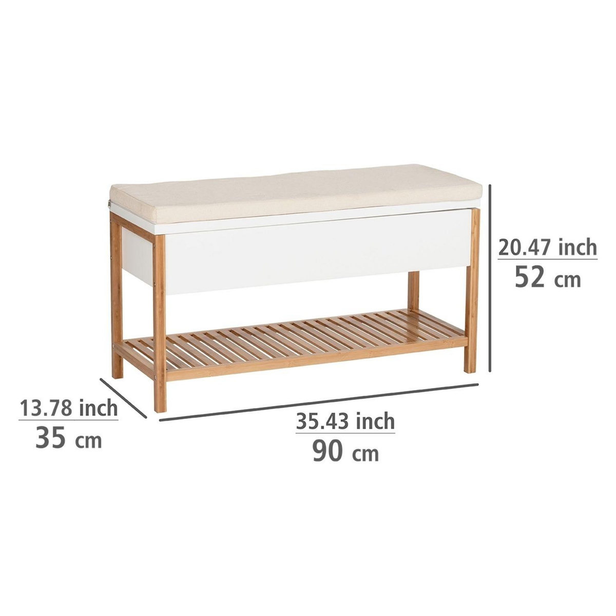 Wenko Banc d'entrée Finja avec coffre de rangement - en Bambou et MDF