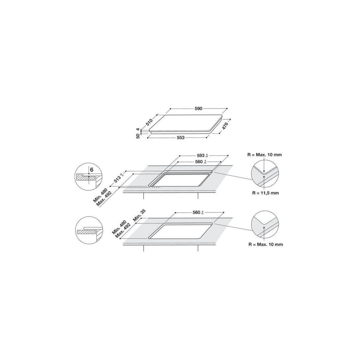 Whirlpool Plaque induction WLS7260NE 6ème Sens
