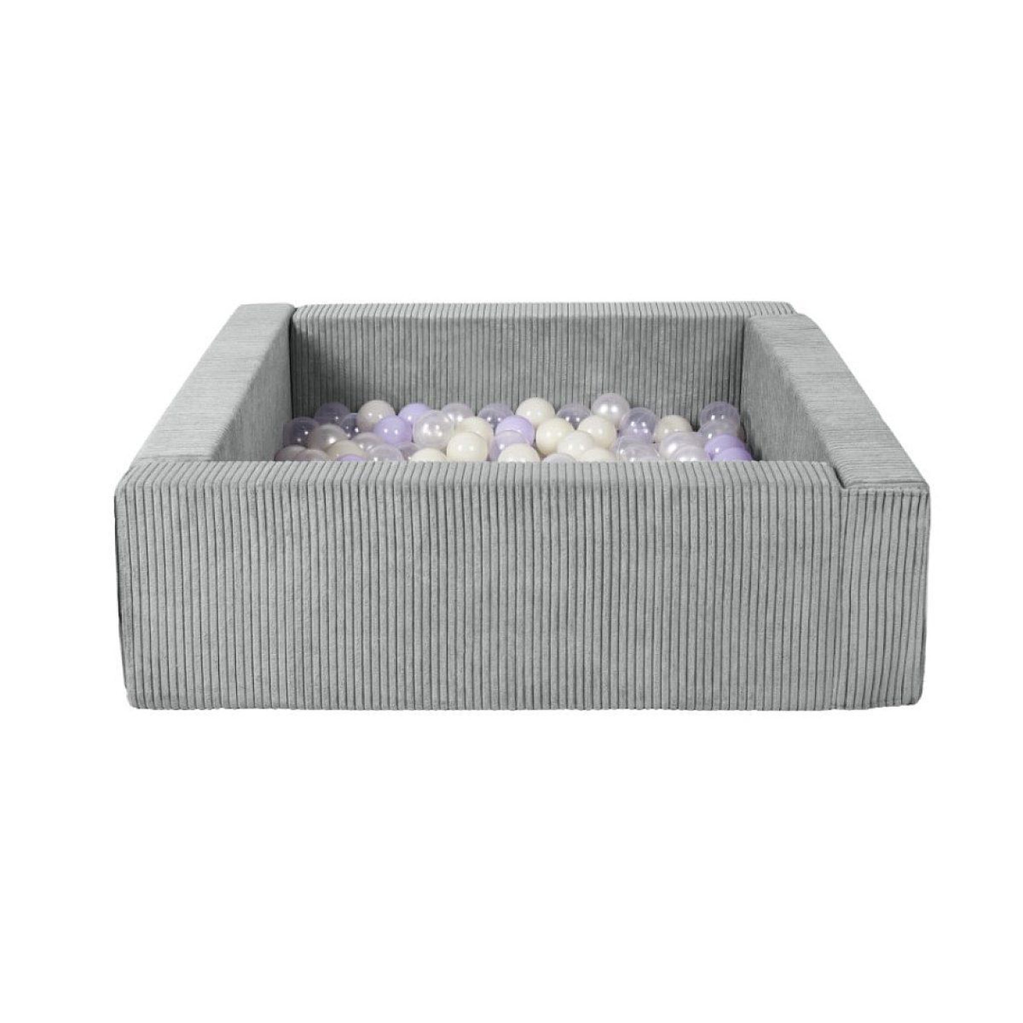 VELINDA Piscine à balles carrée 300 balles - perle violet jaune pastel