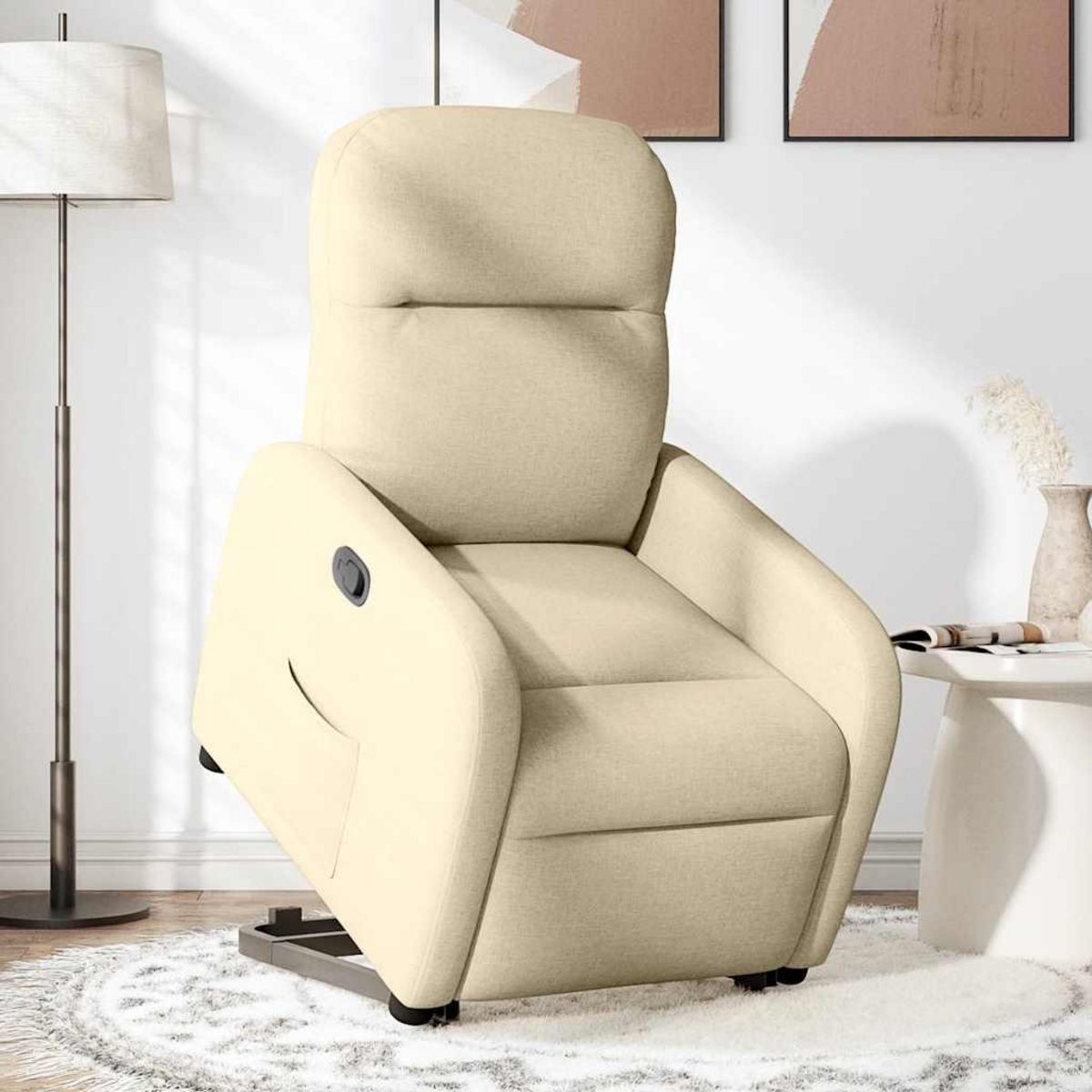 VIDAXL Fauteuil inclinable Creme Tissu