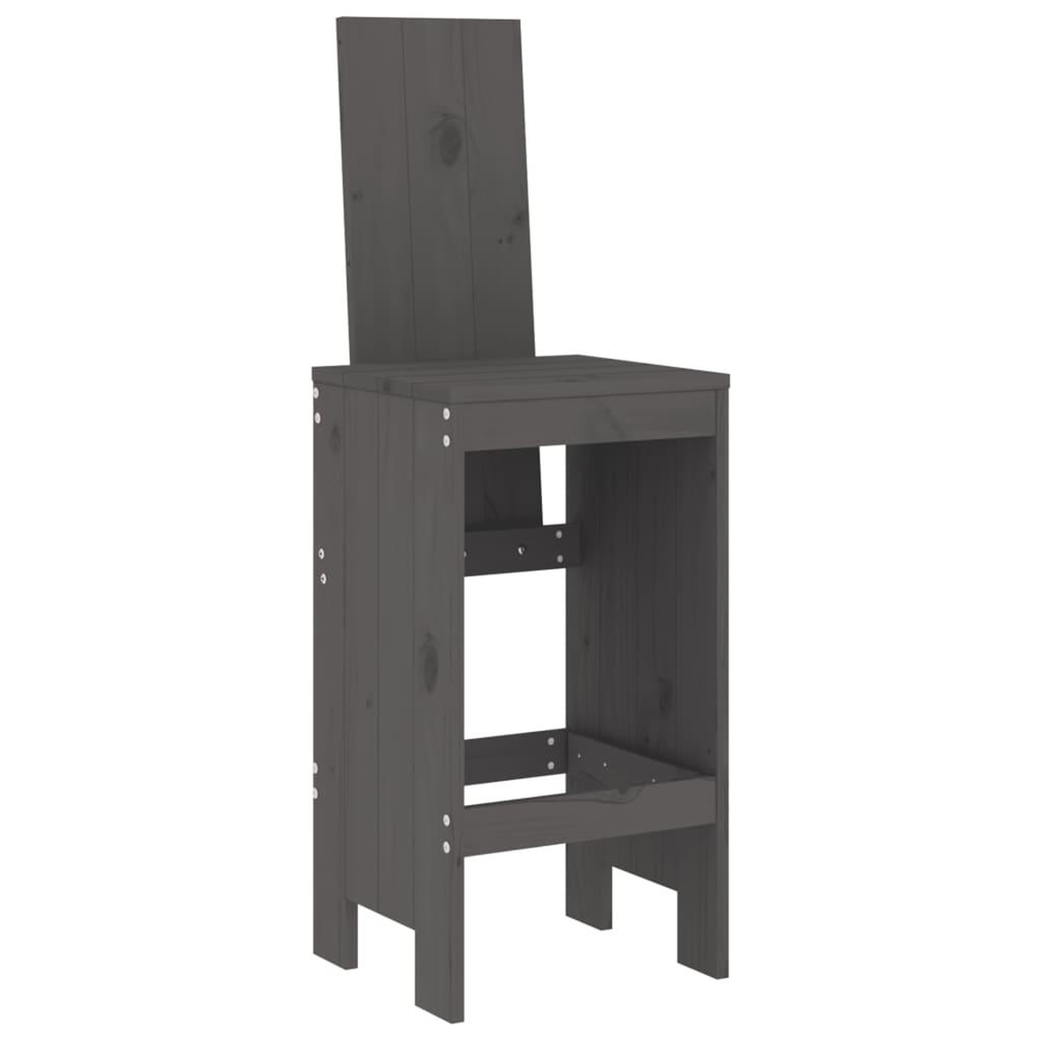 Voir la diapositive 4 : VIDAXL Ensemble de bar de jardin 7 pcs gris bois de pin massif