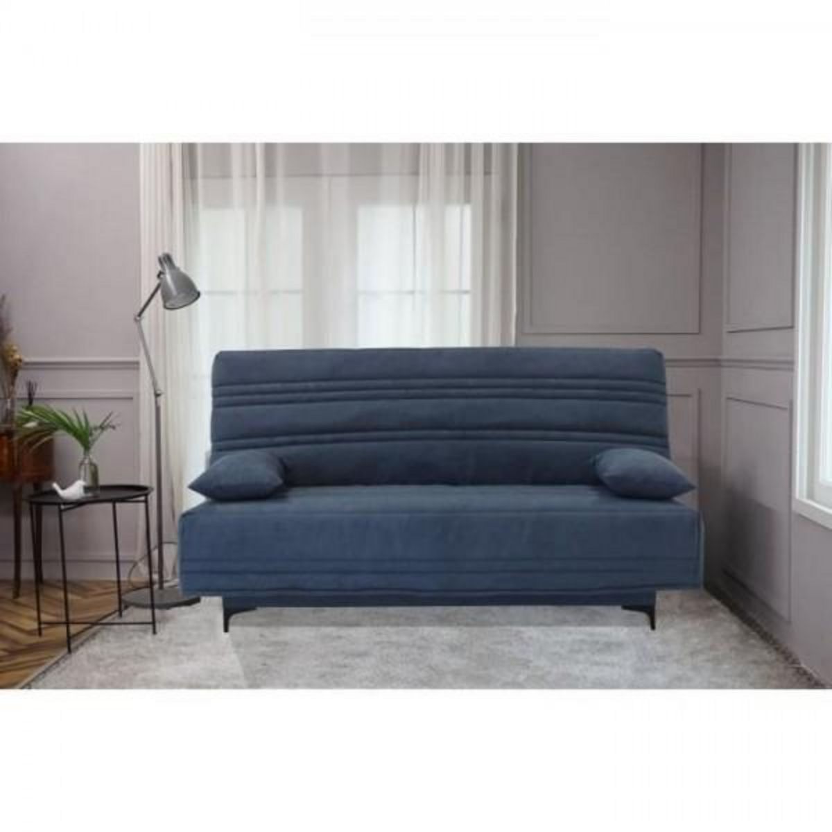 MARKET24 Banquette clic clac 3 places - Tissu bleu - L199 x P96 x 103 cm - KRISTEN - Style contemporain