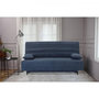 Voir la diapositive 2 : MARKET24 Banquette clic clac 3 places - Tissu bleu - L199 x P96 x 103 cm - KRISTEN - Style contemporain